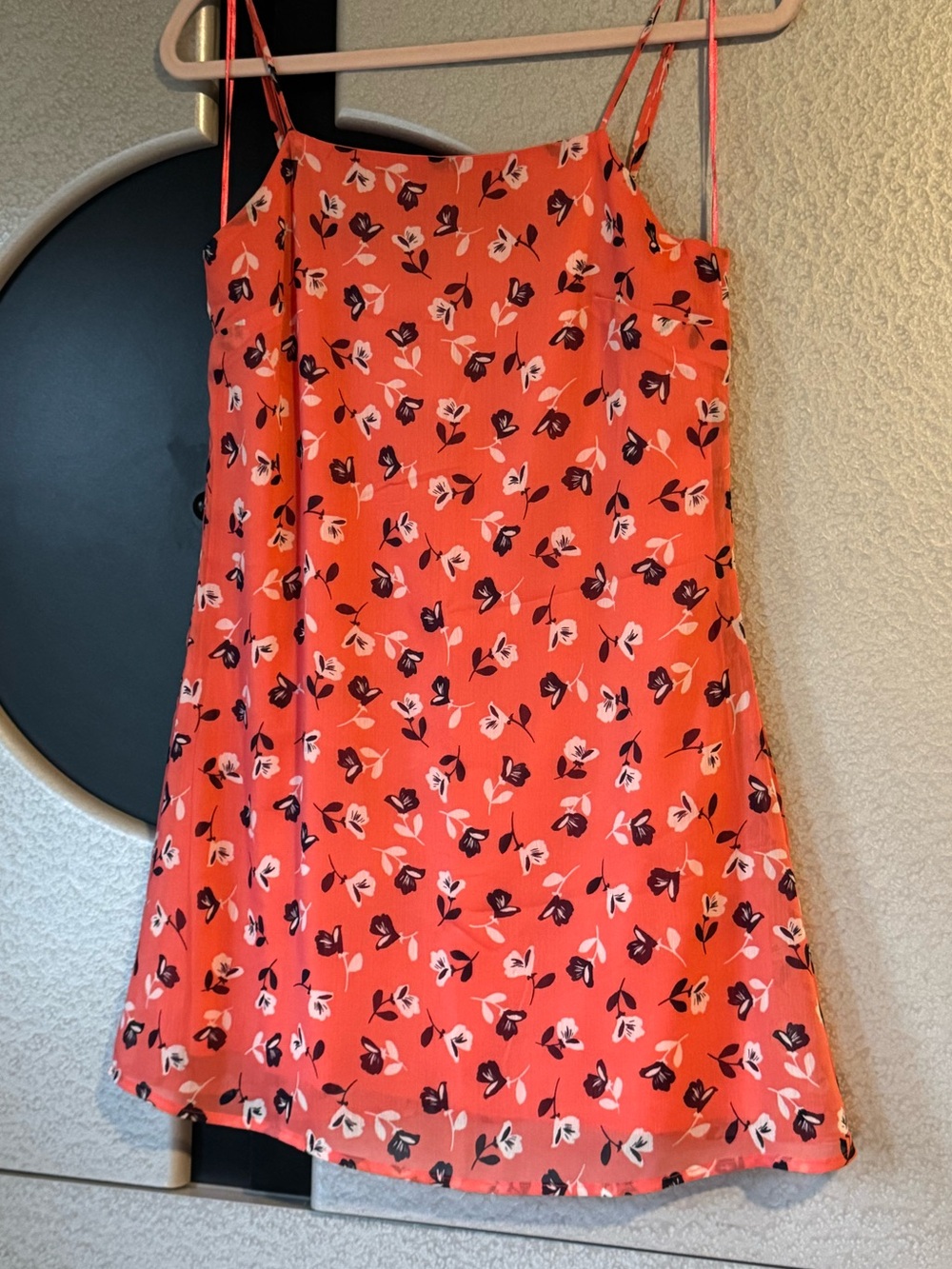 miami Coral Floral Spaghetti-Strap Mini Dress